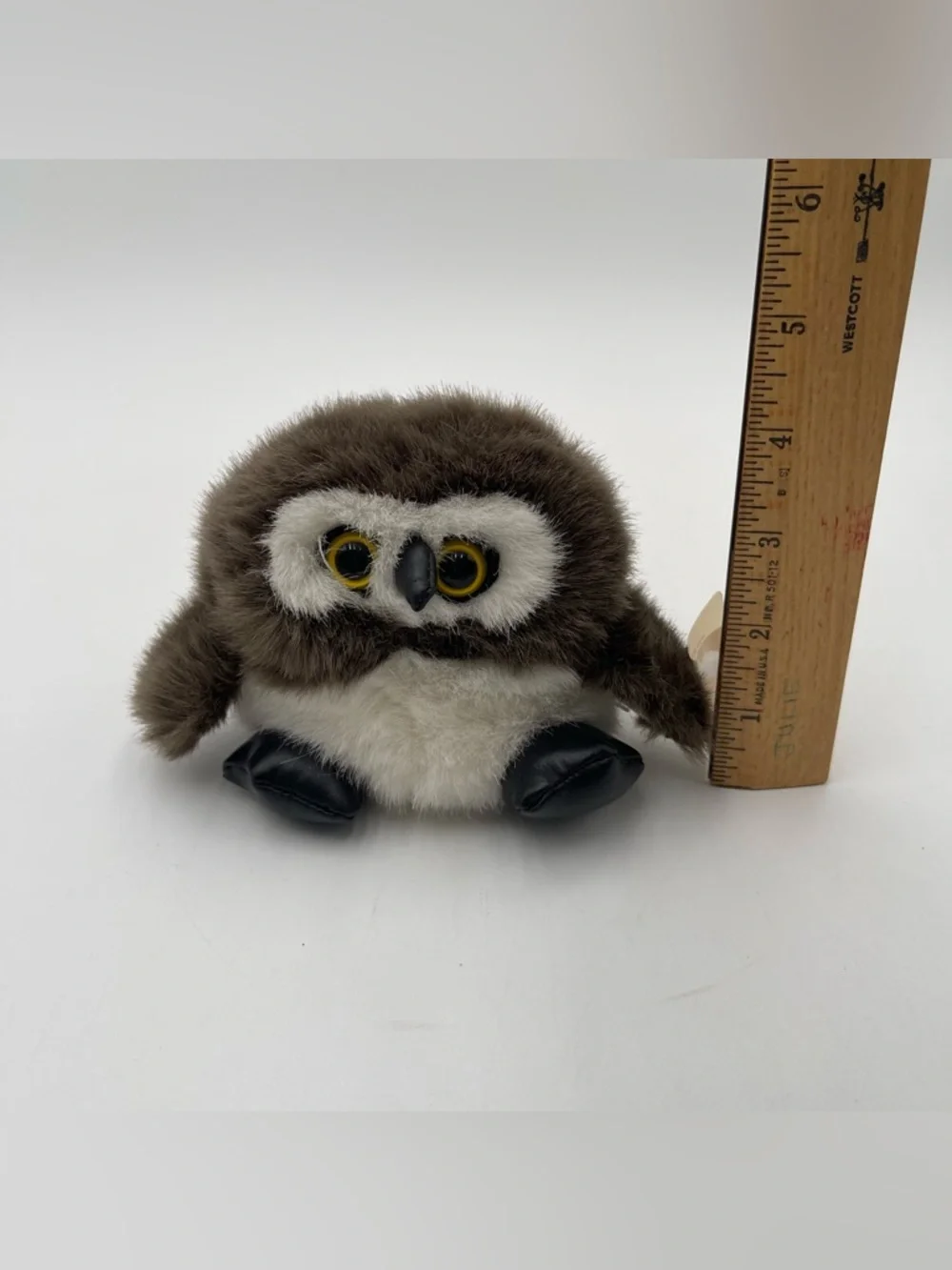 Vtg NOS 1997 Cushy Critter Purr-fection by MJC Spooky The Owl 4